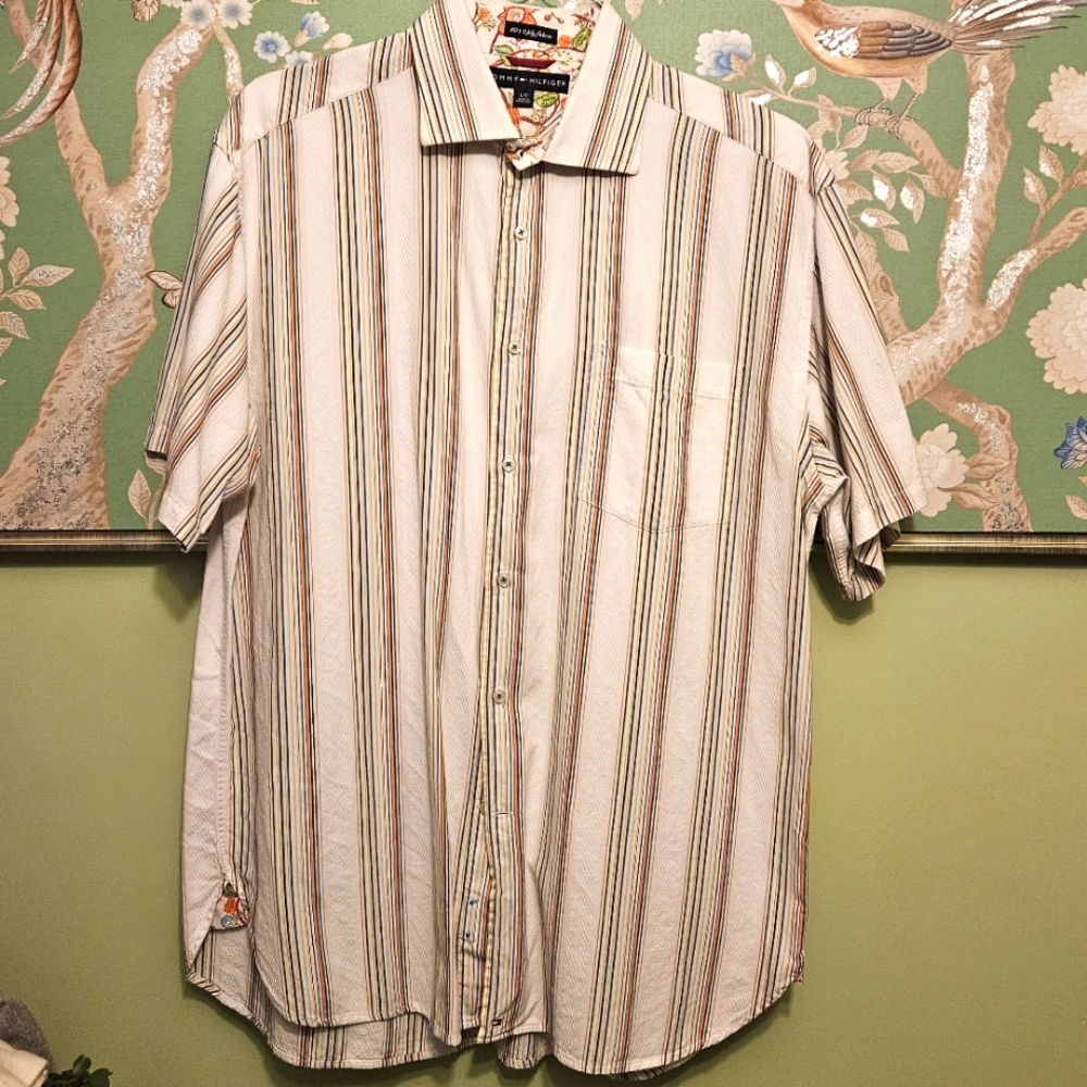 Tommy Hilfiger 80s 2 Ply Fabric Button Down Size L